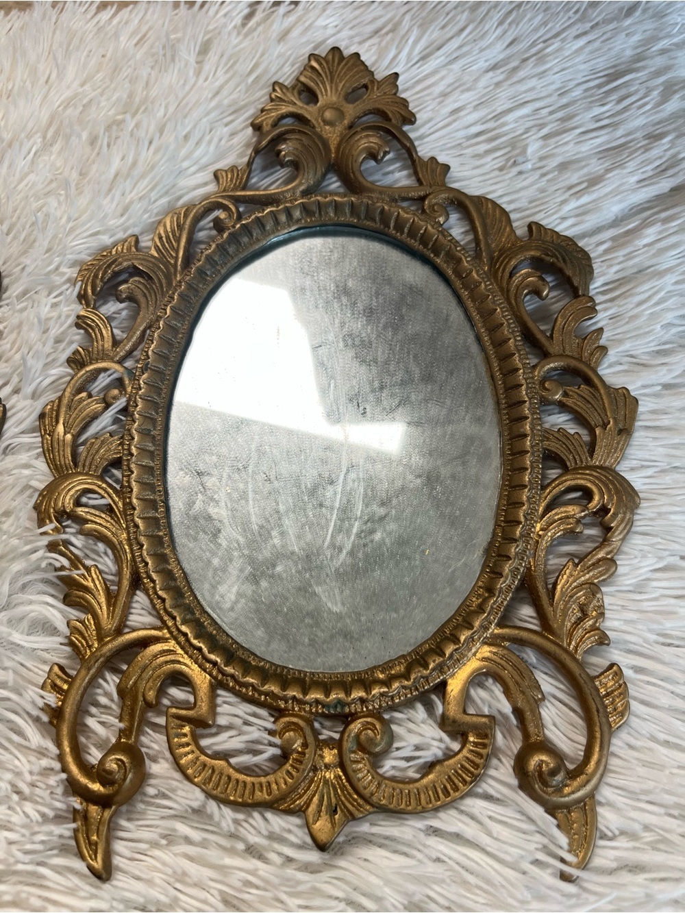 Ornate Gold Oval Wall Mirror - Decorative Home Wall Decor
